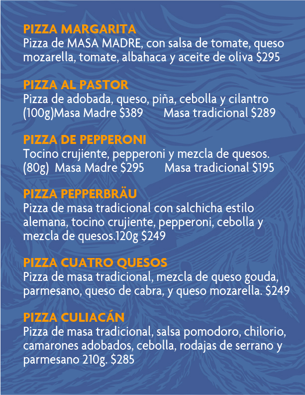 Marejada menu pizza