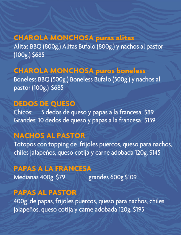 Marejada menu charolas