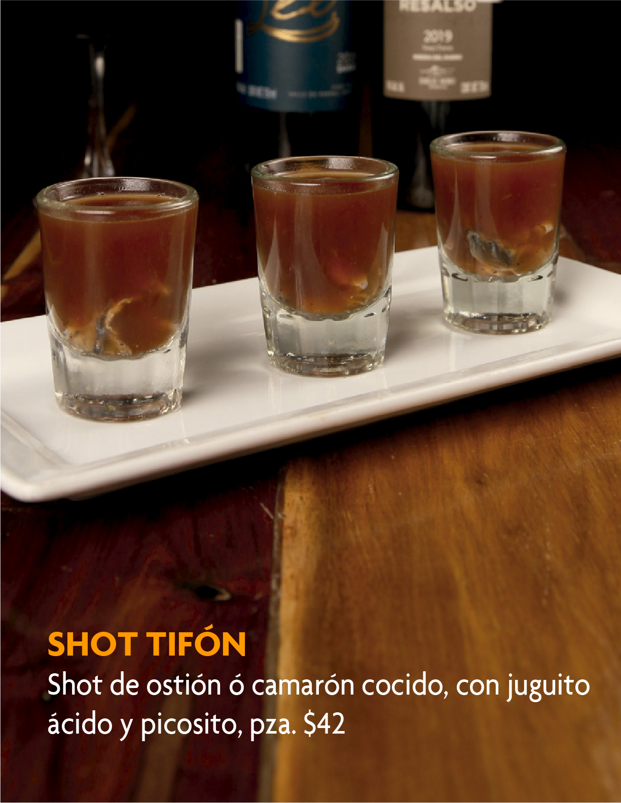 Marejada menu shot tifón