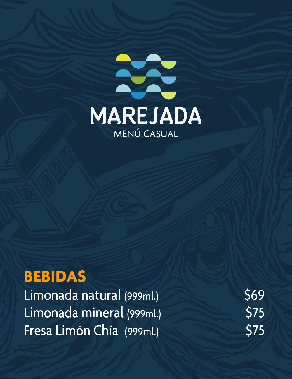 Marejada menu bebidas
