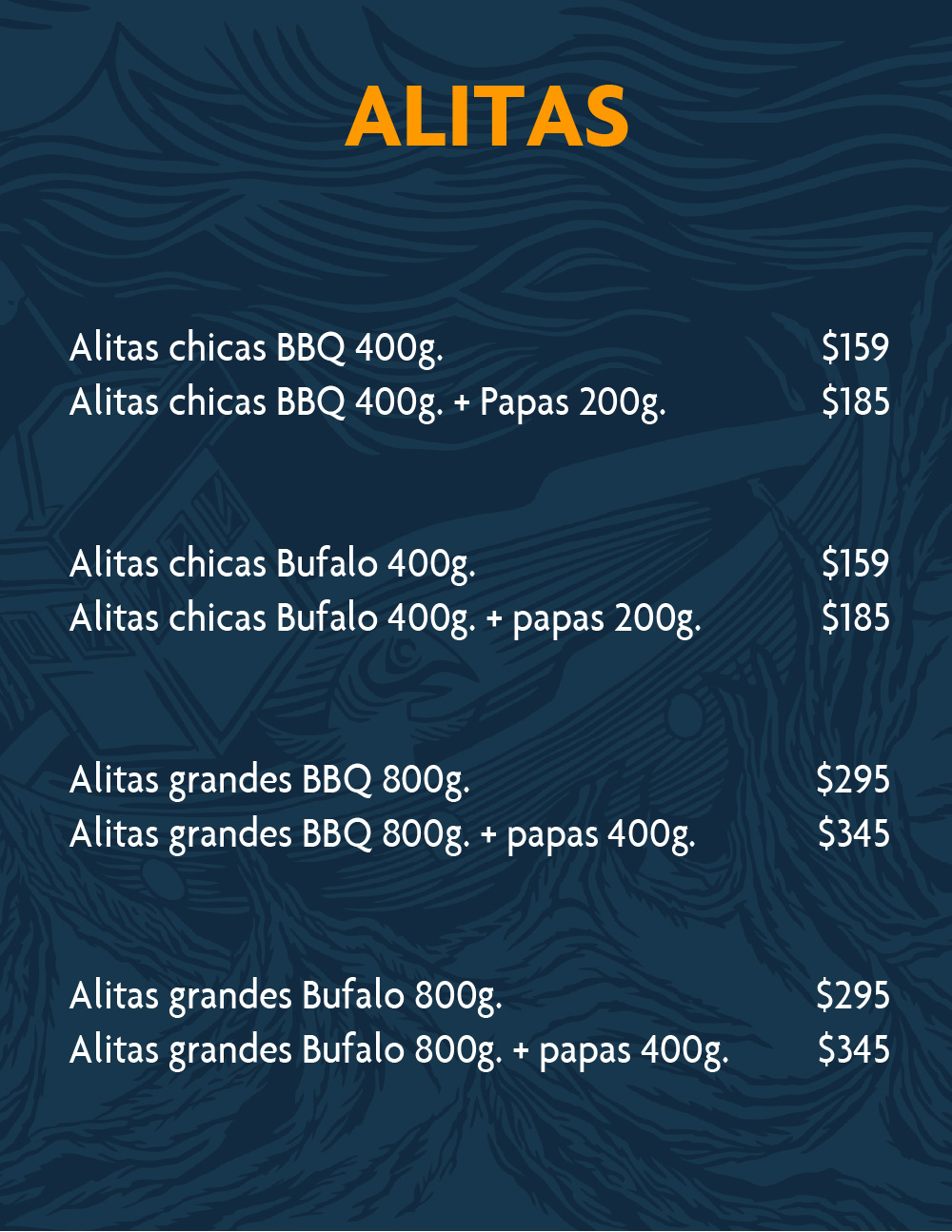 Marejada menu alitas